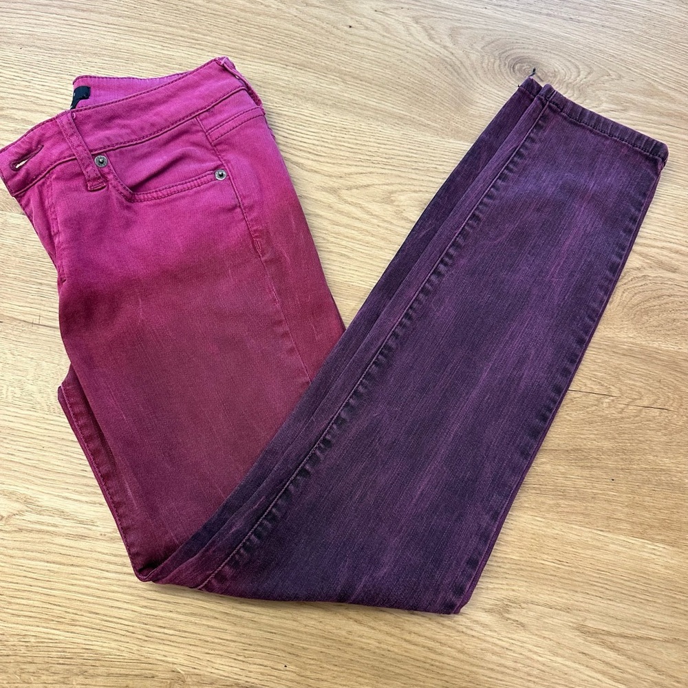 Bebe Women's Ombré Pink/Purple/Black Jeans Size 27